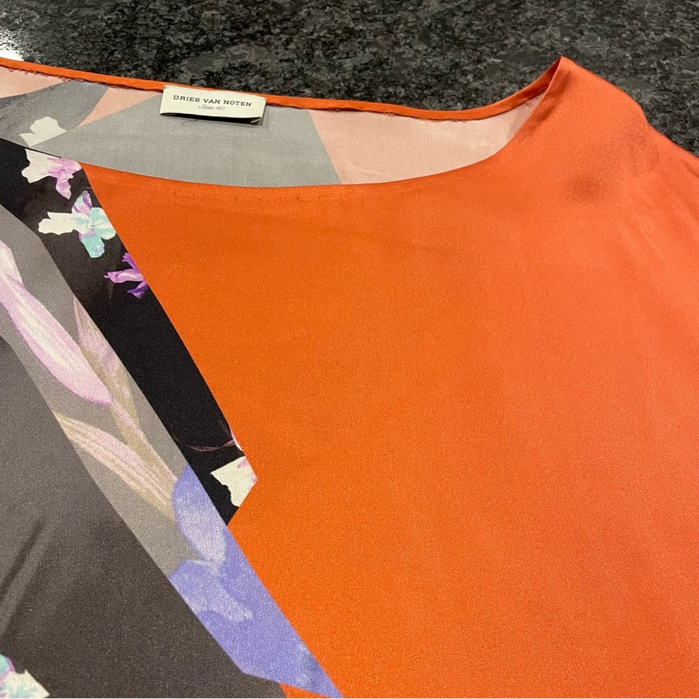 Vintage Dries Van Noten Coral Silk Top Size 40 - Picture 2 of 16